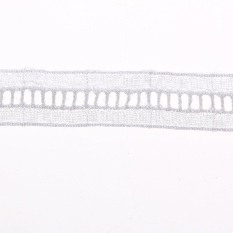 OULII 15 Yards Vintage Cotton Lace Hollowed Embroidery Floral Edge Trimming Ribbon for Craft Clothing Accessories and Wedding Bridal Decoration (White) - Image 1